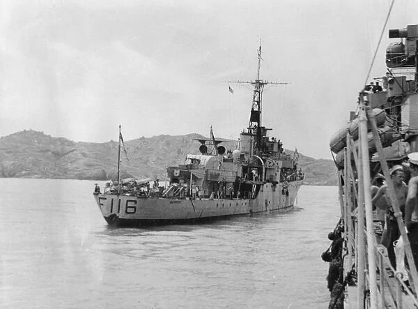 HMS Amethyst, after action on the Yangtze River, 20th April 1949