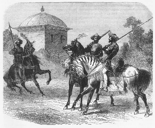 Horsemen of the Guicowars Bodyguard at Baroda, c1891. Creator: James Grant