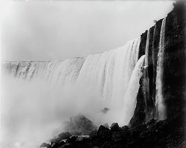 The [Horseshoe] Falls from below, between 1890 and 1899. Creator: Unknown