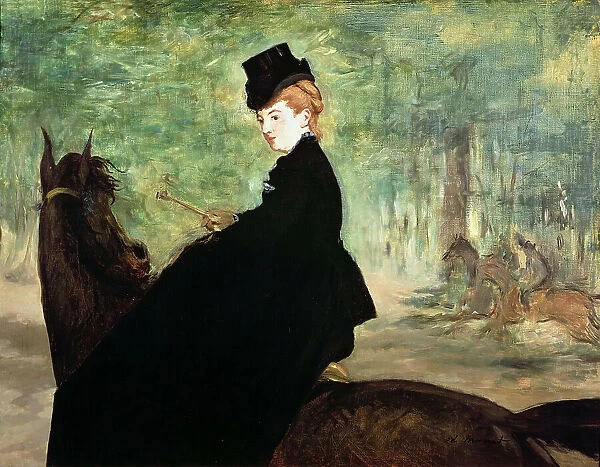 The Horsewoman. Portrait of Marie Lefébure, 1870-1875. Creator: Manet, Édouard (1832-1883)