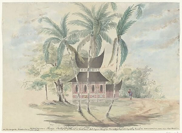 House of Radja Batipo, demolished and burned to his punishment... (1841). Creator: Anon