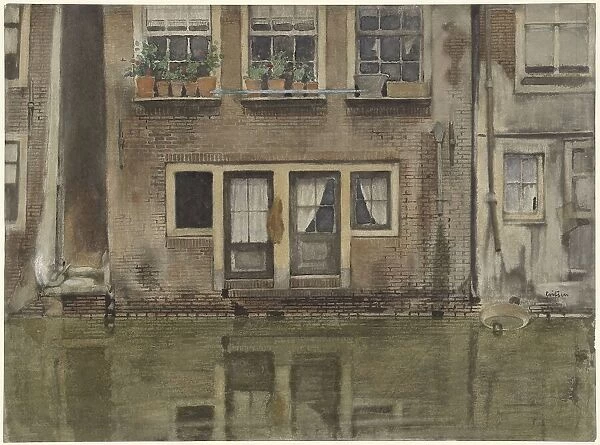 Houses on a canal in Amsterdam, 1870-1923. Creator: Willem Witsen