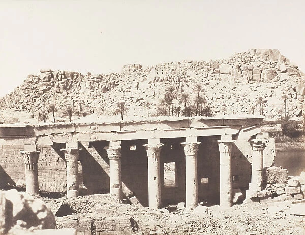 Ile de Fileh (Philae), Colonnade Occidentale - Ruines Vues du Point L, 1851-52