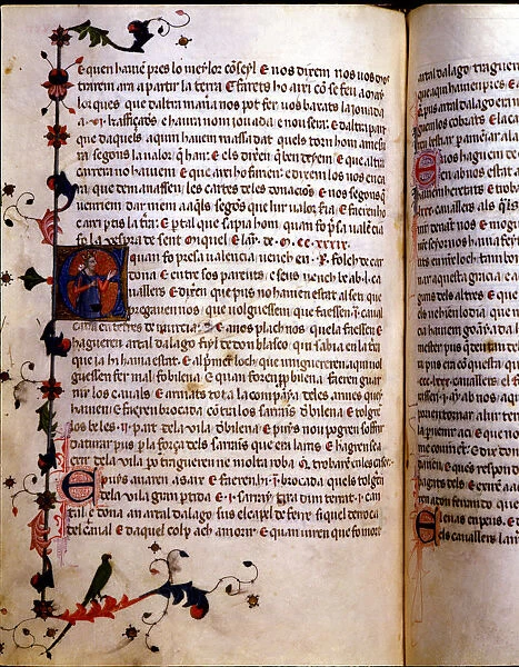 Illuminated page of the Chronicle of James I or Llibre dels feyts del Rey en Jacme