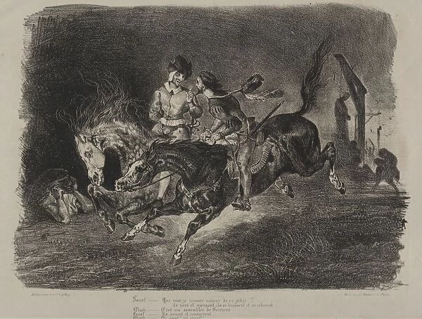 Illustrations for Faust: Faust and Mephistopheles horse riding on the Sabbath, 1828