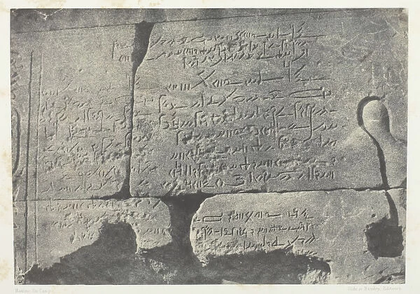 Inscription Demotique, Grand Temple d Isis aPhiloe;Nubie, 1849  /  51