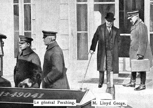 Inter-allied Solidarity; General Pershing and Mr. Lloyd George. The first meeting... 1918 Creator: Unknown