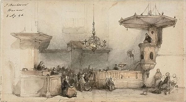 Interior of a Church, 1846. Creator: Johannes Bosboom