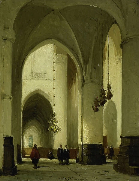 Interior of the Church of St Bavo in Haarlem, c.1860-c.1891. Creator: Johannes Bosboom