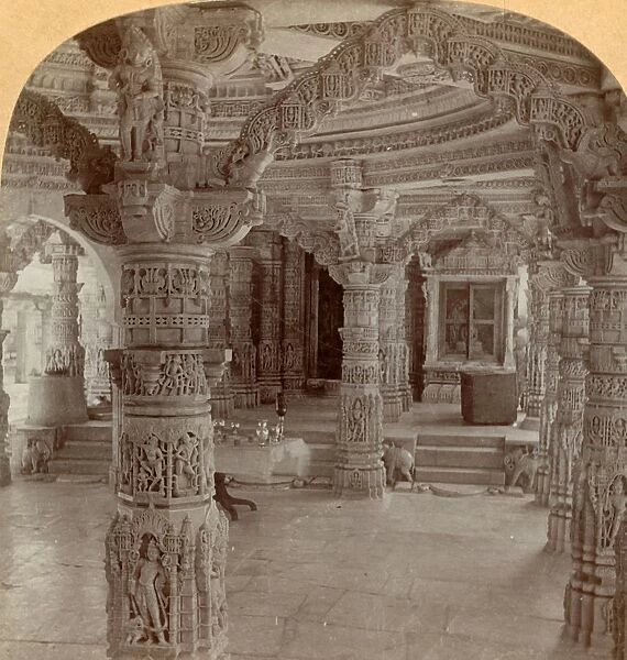 Interior, Dilwara Temple, Mount Abu, India, 1901. Creator: Keystone View Company