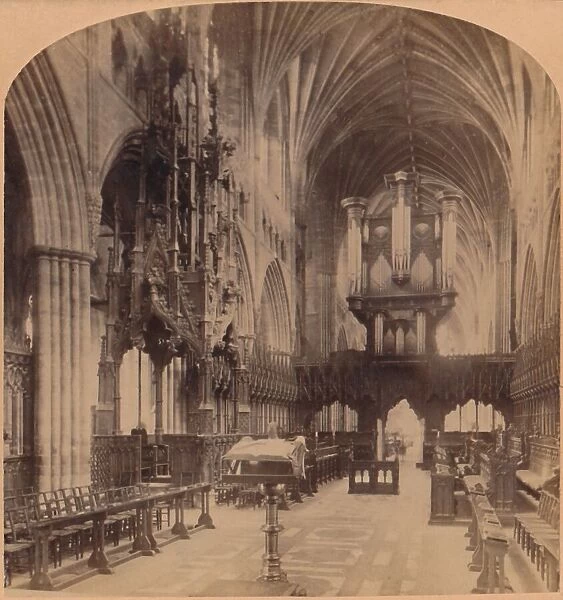 Interior of Exeter Cathedral, England, 1900. Creator: Underwood & Underwood
