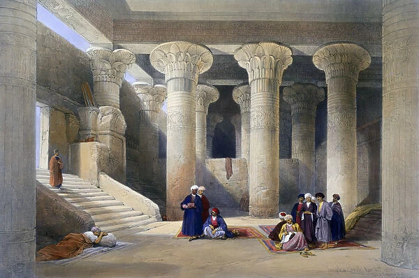 Interior of the Temple at Esna, Upper Egypt, 1838. Artist: David Roberts