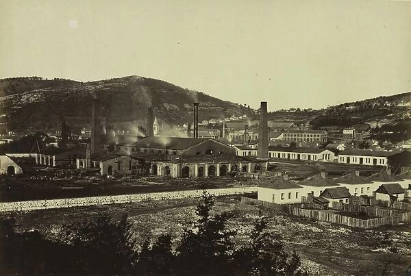 Ironworks in Reschitza, c. 1860. Creator: Andreas Groll (Austrian, 1812-1872)
