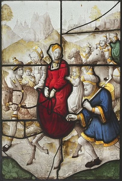 Jacob Returning to Canaan with Rachael and Leah Pursued by Laban, c. 1525. Creator: Unknown