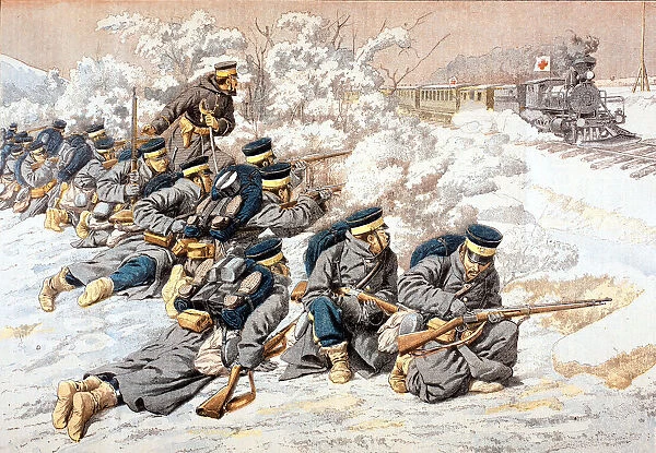 Japanese firing on Russian Red Cross train, Russo-Japanese War, 1904