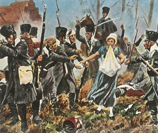 Johanna Stegen at the fighting in Lüneburg, 2 April 1813, (1936). Creator: Unknown