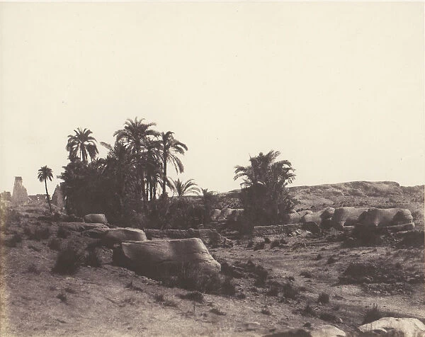 Karnak (Thebes), Avenue de Sphinx - Vue Generale Prise du Point G, 1851-52