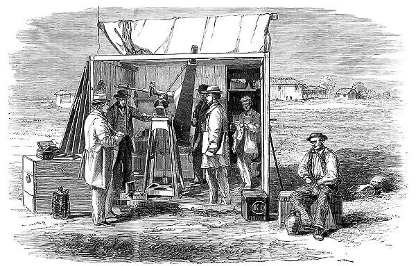 The Kew Photoheliograph and Temporary Observatory at Rivabellosa, near Miranda del Ebro, 1860. Creator: Unknown