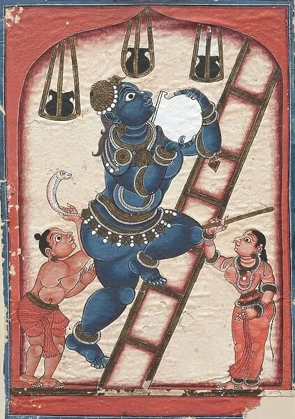 Krishna Stealing Curds, late 1700s. Creator: Unknown
