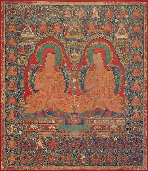 Kunga Wangcuk (1424-1478) and Sonam Senge (1429-1489), The Fourth and... between 1475 and 1500. Creator: Anon