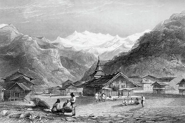 Kursalee, - A Village in the Himalaya Mountains, India, 1845. Creator: Unknown