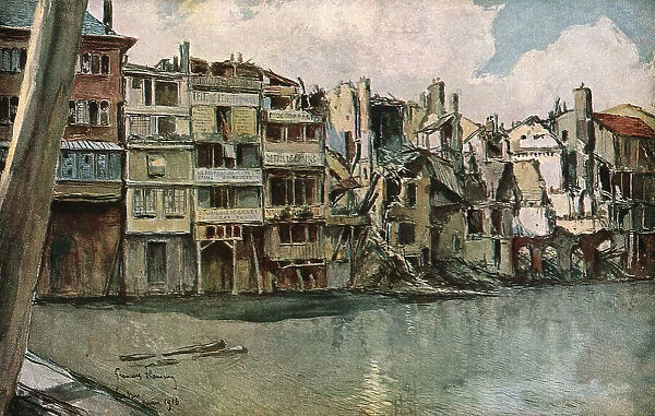 La Meuse a Verdun, 1916 (1924) Creator: Francois Flameng