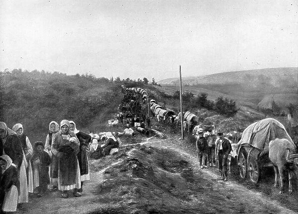 La Serbie Douloureuse; L'exode devant l'invasion autrichienne, 1914. Creator: Unknown