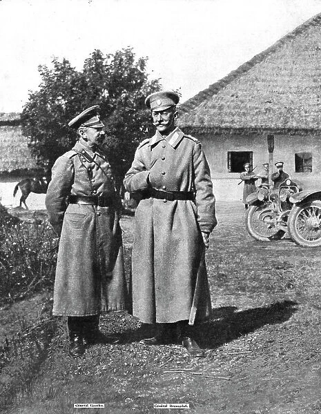 La Supreme Offensive Russe; Le general Broussilof generalissime Russe; A sa droite, Le... 1917. Creator: Unknown