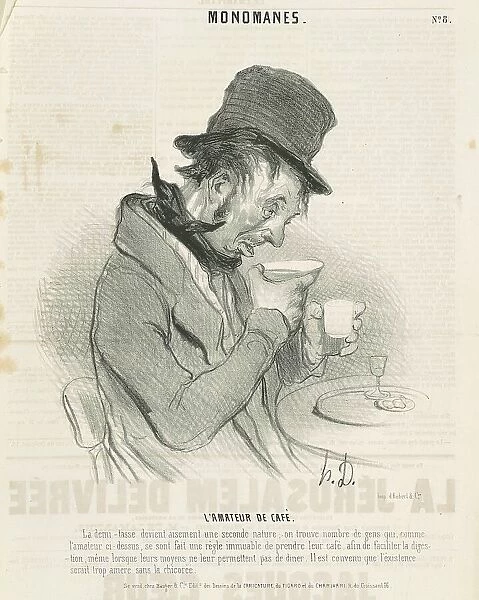 L'amateur de café, 19th century. Creator: Honore Daumier