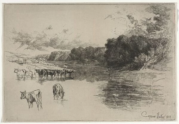 A Lancashire River, 1881. Creator: Francis Seymour Haden (British, 1818-1910)