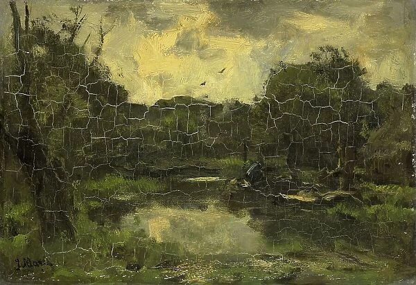 Landscape with barge, c.1886. Creator: Jacob Henricus Maris