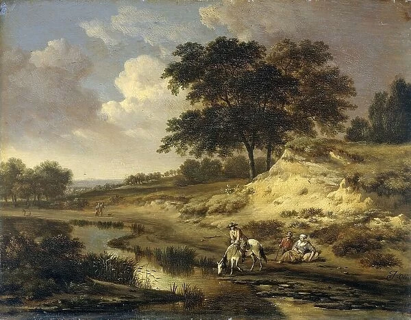 Landscape with a Rider Watering his Horse, 1655-1684. Creator: Jan Wijnants
