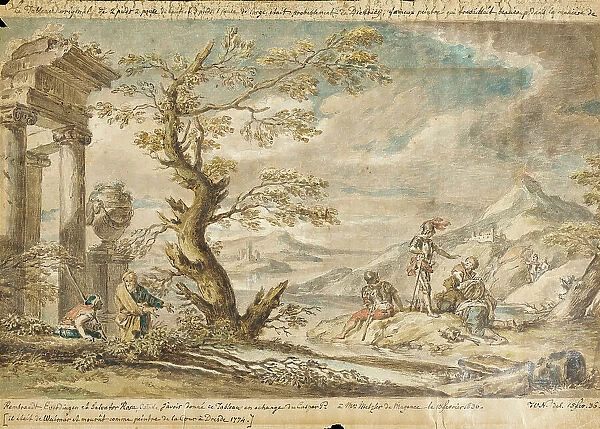 Landscape with Soldiers, 1836. Creator: John Wilhelm Nahl