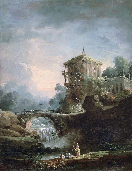 Landscape with Waterfall, c1750-1808. Artist: Robert Hubert