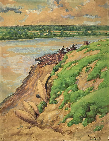 Laryak - Bank of the Vakh River, 1928. Creator: Dmitrii Innokent'evich Karatanov