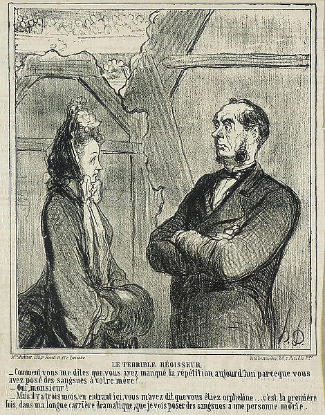 Le Terrible Régisseur, 1864. Creator: Honore Daumier
