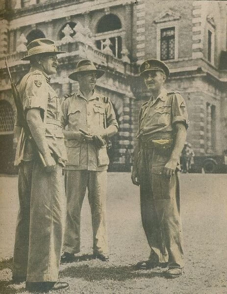 Leaders in the Burma Campaign met in Rangoon after the citys fall on May 3, 1945, 1945