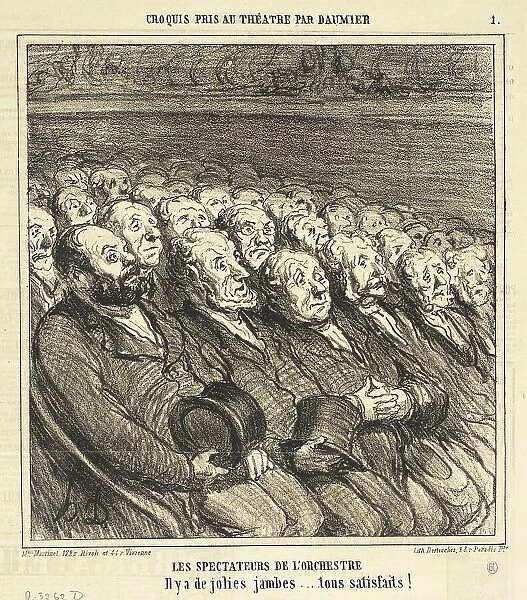 Les Spectateurs de l'orchestre, 1864. Creator: Honore Daumier