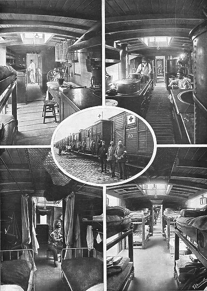 Les Trains Sanitaires; Comment sont Ramenes a l'interieur nos Grands Blesses, 1914. Creator: Unknown