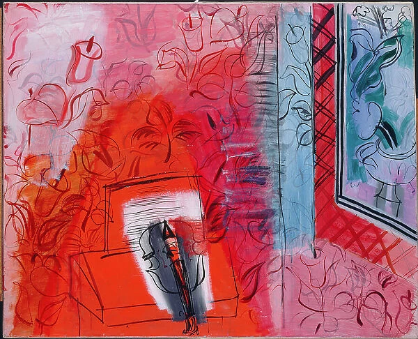 Still Life with a Violin. Homage to Bach, 1952. Creator: Dufy, Raoul (1877-1953)