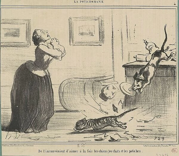 De l'inconvénient d'aimer a la fois... 19th century. Creator: Honore Daumier
