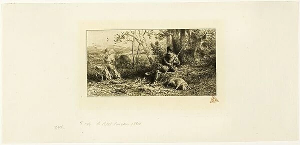 The Little Pig-Keeper, c. 1864. Creator: Charles Emile Jacque