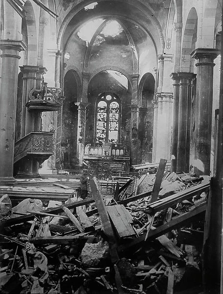 Longwy, Church wrecked by aeroplanes, 5 Feb 1916. Creator: Bain News Service