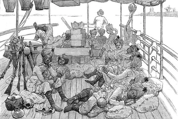 With Lord Dufferin in Burma - The Advance Guard on board the Sir William Peel, 1886. Creator: Unknown