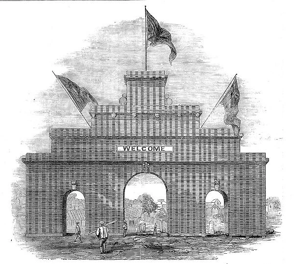 The Lumberers Arch at Ottawa, erected on the occasion of the Prince of Wales's visit to Canada, 1860 Creator: Unknown