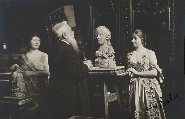 [Madame Bardey, Rodin and Henriette, 31 Rue Campagne-Premiere, Paris], 1915-1916