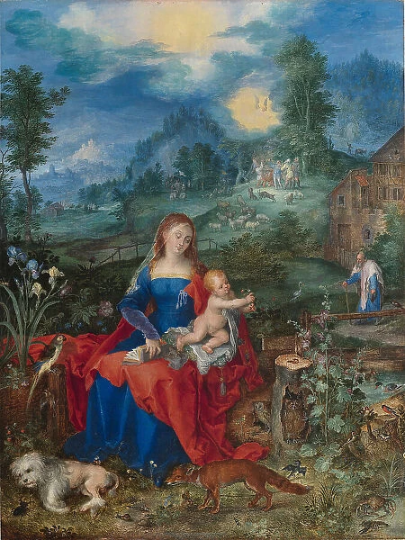 Madonna and Child with the Animals (after Dürer), 1604. Creator: Brueghel, Jan, the Elder (1568-1625)