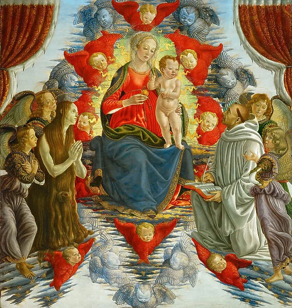 Madonna in Glory with Saint Mary Magdalene, Saint Bernard and Angels, Last quarter of 15th century. Creator: Botticini, Francesco (1446-1497)