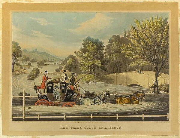 The Mail Coach in a Flood, 1827. Creator: F Rosenbourg