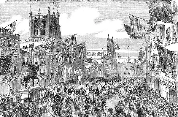 Her Majesty's Visit to Hull - the Procession in the Market-Place, 1854. Creator: Unknown